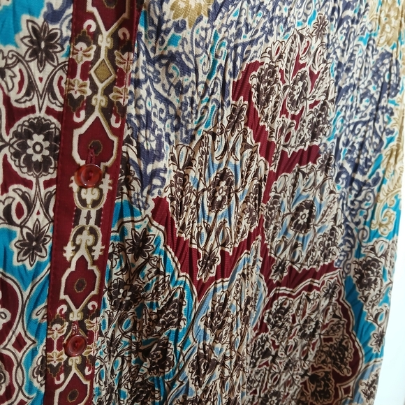 Vintage Nicola Crinkle Broomstick Top Boho Whimsigoth Paisley Oversized - Picture 11 of 11